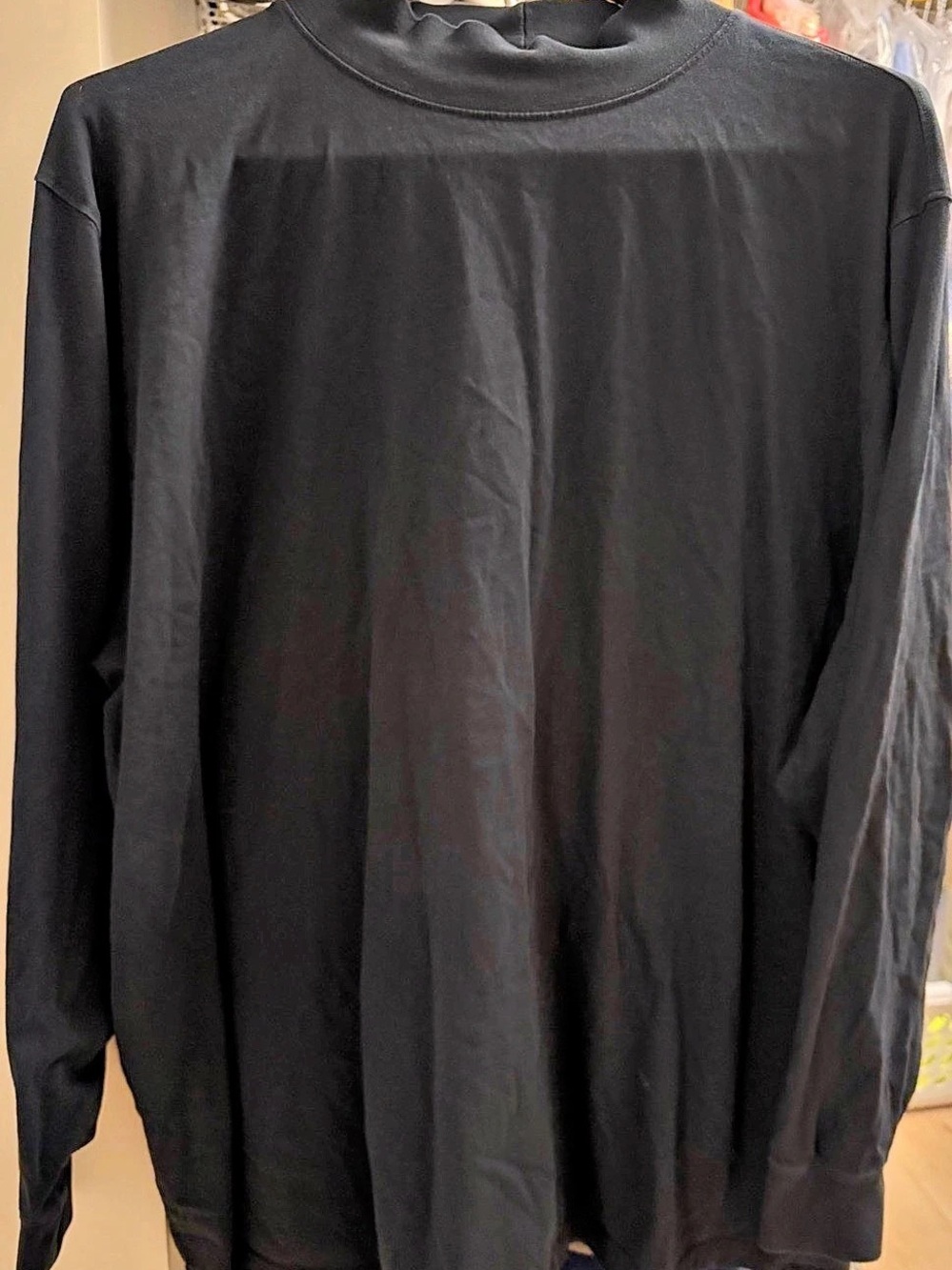 Lands' End Super-T Mock Turtleneck Men's Long Sleeve Black 4XL/T